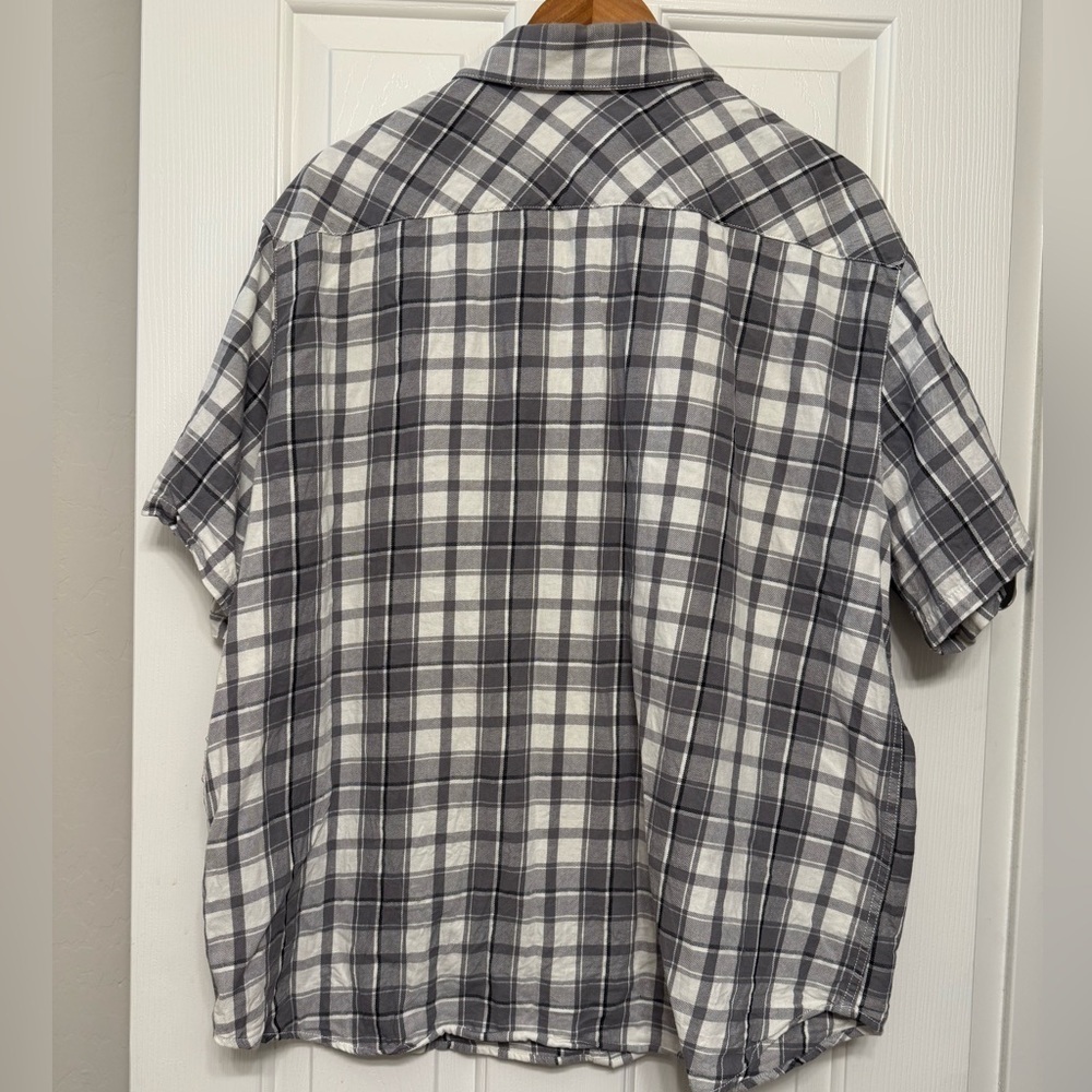 Harley-Davidson Black & White Plaid Button-Down Shirt – Men’s XXL - Picture 2 of 5